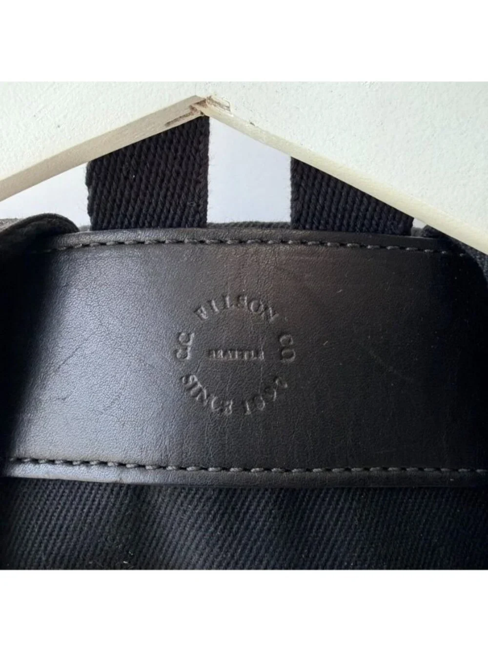 Filson Ranger Backpack Black Rugged Twill Leather Trim